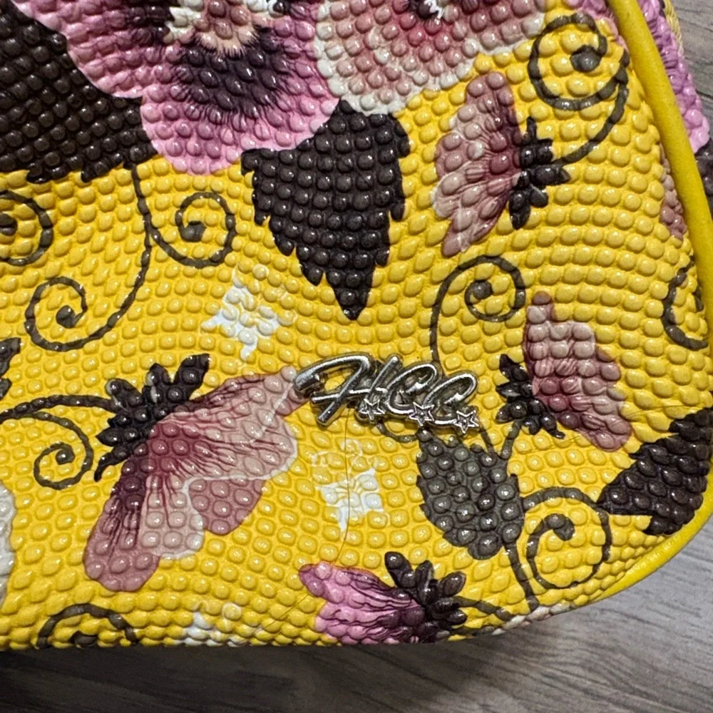 Floral Pebbled Yellow Mini Bag - Picture 2 of 8